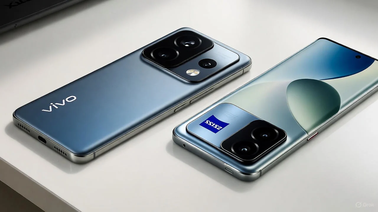 Vivo X300 and Vivo X300 Pro smartphones with curved AMOLED displays and ZEISS cameras